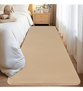 qulint Tan Carpet Runners for Hallway 6ft, Modern Soft Bedroom Runner Rug 2x6 Non Slip Washable T...