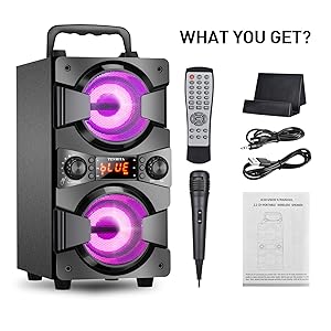 bluetooth_speakers_portable_wireless_with_radio_lights_subwoofer_outdoor_home_party_karaoke_machine