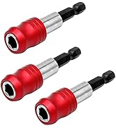 Saipe 3pcs 1/4” Hex Shank Magnetic Screwdriver Bits Holder Quick Release Drill Bit Extension Bar ...