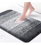 KMAT Bathroom Rugs Bath Mat 20x32 in,Luxury Soft Shaggy Microfiber Door Mat Shower Rug, Machine W...