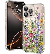 OOK Magnetic for iPhone 16 Pro Max Case [Compatible with Magsafe] Colorful Wild Flowers Floral De...