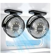 SOQSYS 2 Pack Magnetic Cruise Fan Battery Operated Fan for Cruise Ship, LED Lantern, Timer, Magne...