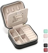 TRODANCE Jewelry Travel Case with Mirror,Small Travel Jewelry Organizer, Portable Jewelry Box Tra...