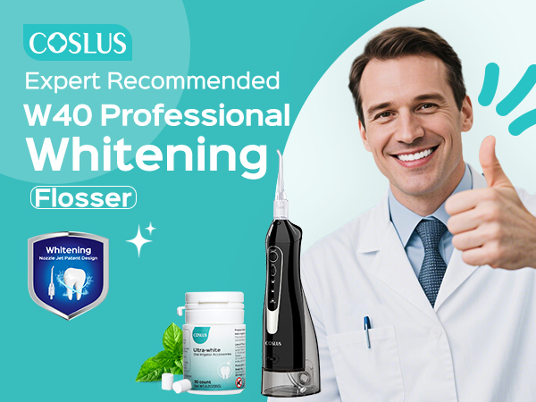 COSLUS Whitening Water Flosser Pick Portable Oral Irrigador Cordless Whitening Flossers for Teeth