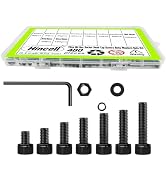 480Pcs M4 Screws,M4x6/8/12/16/20/25/30 mm Screw kit,Hex Socket Head Cap Bolts,12.9 Grade Black Zi...