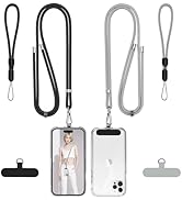 takyu Phone Lanyard, 2 Pack Adjustable Cell Phone Lanyard Crossbody Neck Strap &amp; 2 Pack Phone Wri...