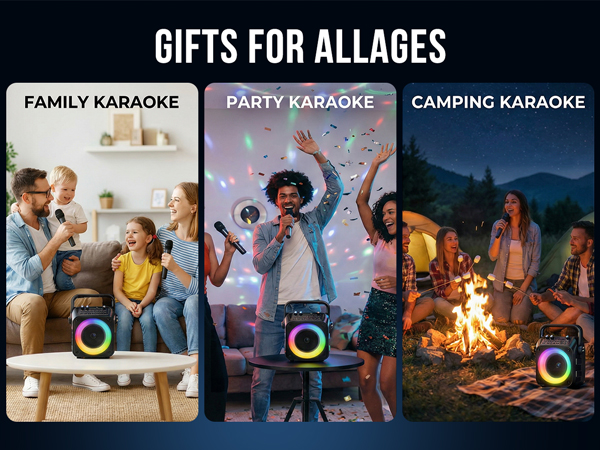 Karaoke Machine Mini Karaoke Machine Portable Bluetooth Speaker Karaoke Machine for Adults 2 Mics