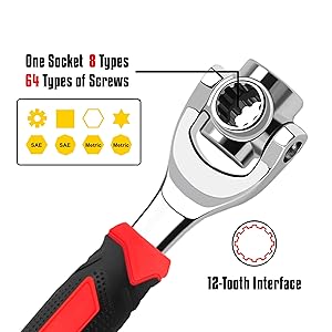 universal sockets wrench tools adjustable multi function wrenches 6 12 point spanner tool