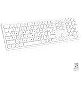 cimetech Wireless Keyboard, 2.4G Advanced Full Size Keyboard with Number Pad, Silent Ergonomic Ke...