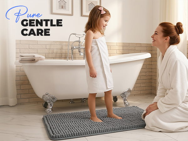 Shaggy Bath Mat Rug For Bathroom Cotton