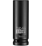 TUZkozs 1/2-Inch Drive 19mm Deep lmpact Socket,6-Point Design,Metric,Heat-Treated Chrome Molybden...