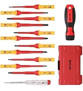 HURRICANE Professional 13 Piece Insulated Electrician Screwdriver Set,1000V Cr-V Magnetic Tip Ele...