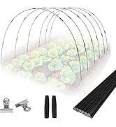 36PCS Garden Hoops Grow Tunnel Kit - 8FT Rust-Free Fiberglass Arches with Plastics Coating (6 Set...
