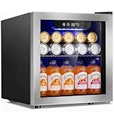 Antarctic Star 48 Can Mini Beverage Refrigerator, 1.3 Cu.Ft Compact Drink Cooler with Glass Door,...