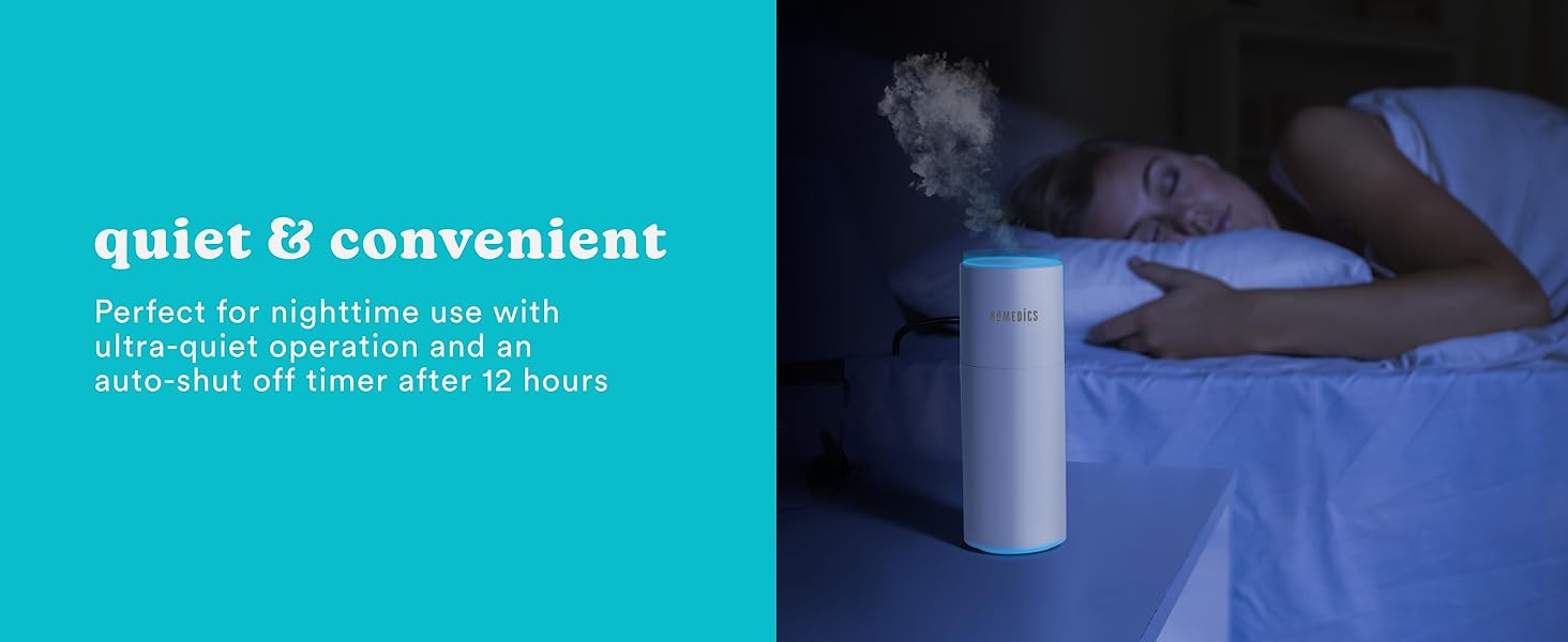 air purifier with soothing light on night stand