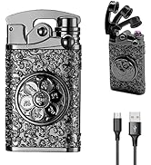 YOZWOO Plasma Lighter Rechargeable Lighter Electric Lighter Flameless Lighter Windproof Double Ar...