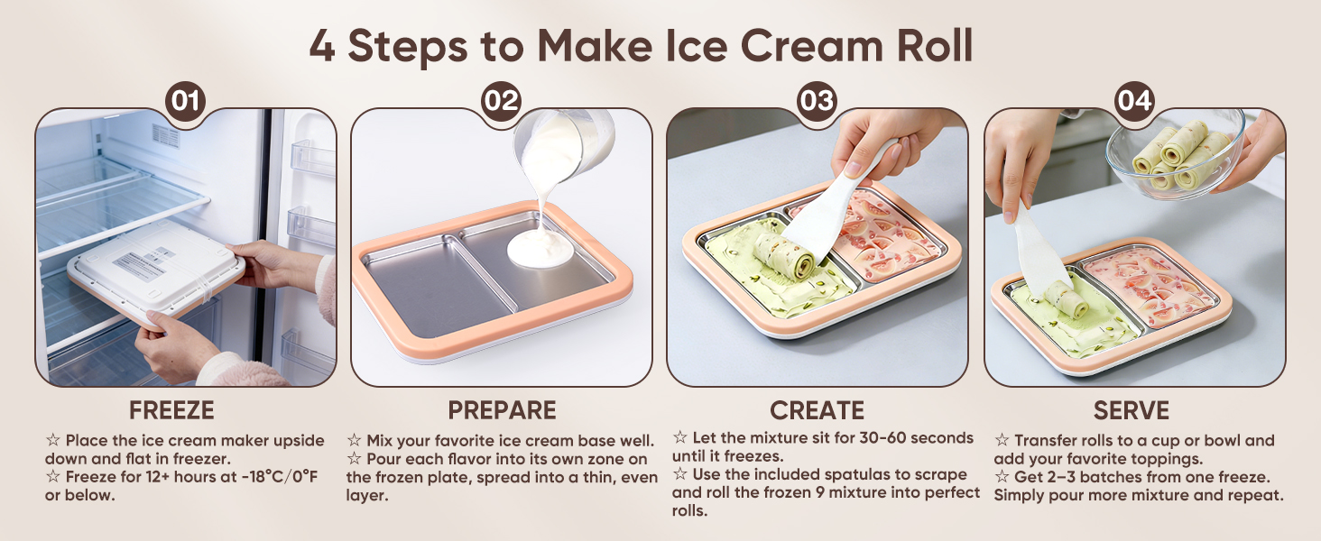 Dual Trays Rolled Ice Cream Maker