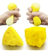 Stress Balls for Kids and Adults Sensory Stress Toys (2PCS) Cheese Stress Toys Squishy Stress Bal...