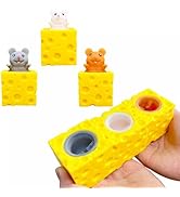 Squishy Stress Balls Cheese Sensory Fidget Toys (3-Pack) Mouse Stress Balls for Kids and Adults, ...