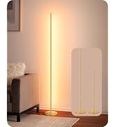 EDISHINE LED Corner Floor Lamp, Modern Slim Dimmable Light, Adjustable Height, 57.5