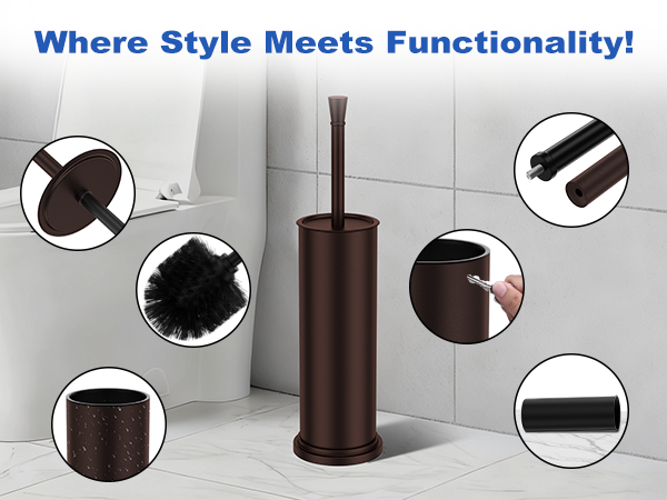 Bronze Toilet Brush and Holder