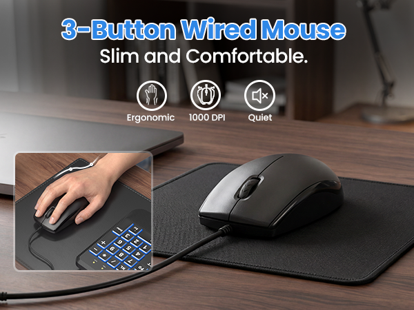 Wired Keyboard and Mouse Combo