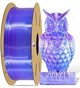 DO3D Silk PLA 3D Printing Filament Purple/Blue 2 Color in 1 Coextrusion, 1KG 1.75mm Dual Color Si...