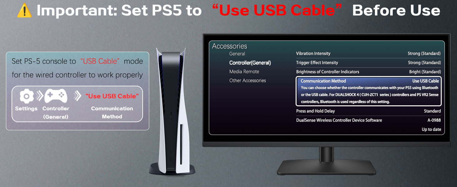 wired PS-5 controller