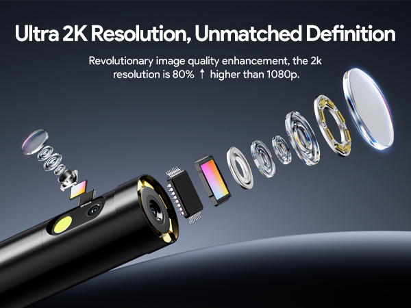 DEPSTECH Endoscope Camera with Ligh Dual Lens Inspection Borescope for iPhone &amp;amp;amp; Android