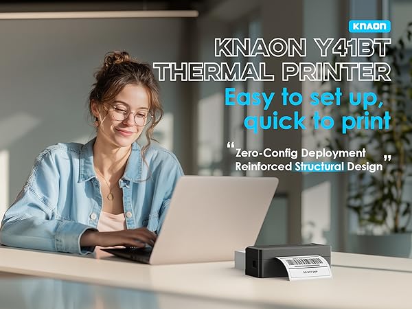 Bluetooth Thermal Shipping Label Printer, 4x6 Wireless Thermal Address Label