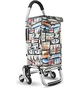 Heavy Duty 3 in 1 Shopping Cart, Foldable Hand Truck with 6 Wheels, 110 lbs Grocery Cart, Portabl...