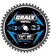 CRALY 7-1/4 Inch 48 Teeth Steel and Ferrous Metal Cutting Circular Saw Blade, 5/8 Inch Arbor, Thi...