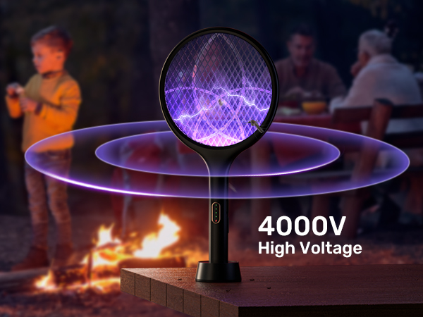 Electric Fly Swatter 4000V Bug Zapper Racket Dual Modes Mosquito Killer