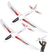 NUOBESTY Airplane Toy, 2pcs 39" Large Throwing Glider Plane Outdoor Toys Foam Glider Airplane for...