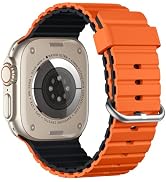 DaQin Ocean Band Compatible with Apple Watch Ultra 2/Ultra Band 49mm 45mm 44mm 42mm, Sport Silico...