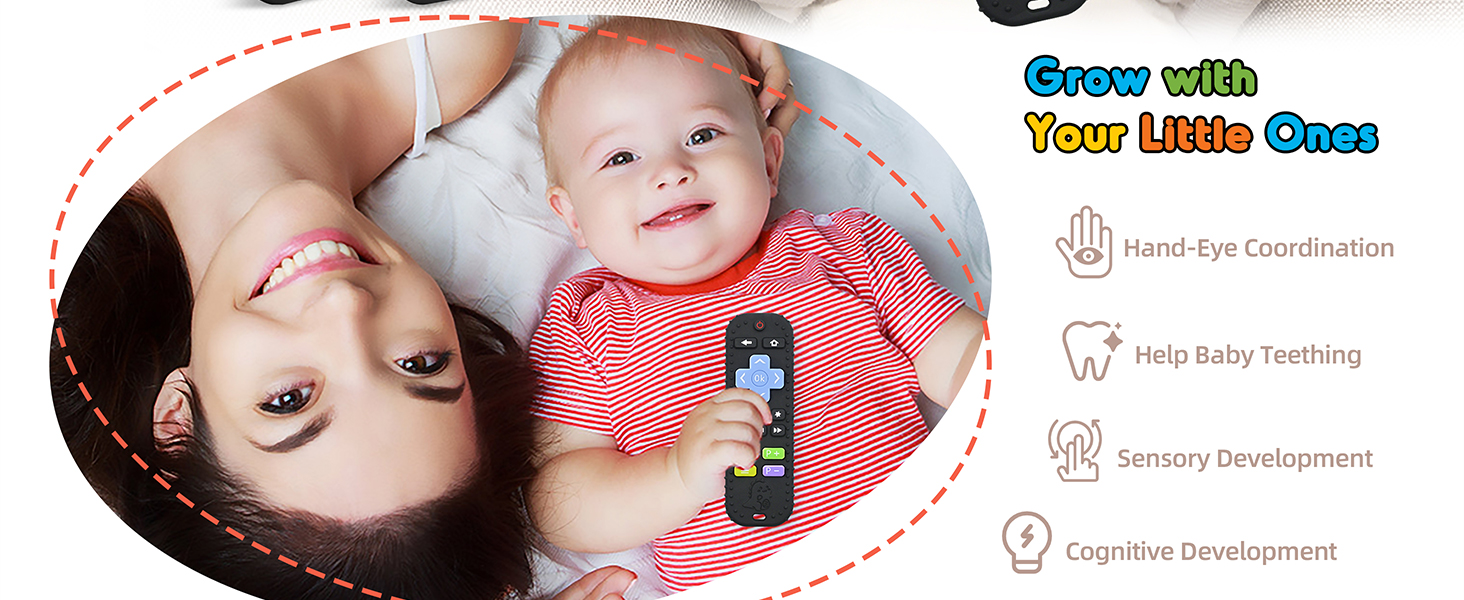 Silicone Remote Control Baby Teether Bath Toys for 3 6 9 Months Newborn Infant Boy Girl Autism