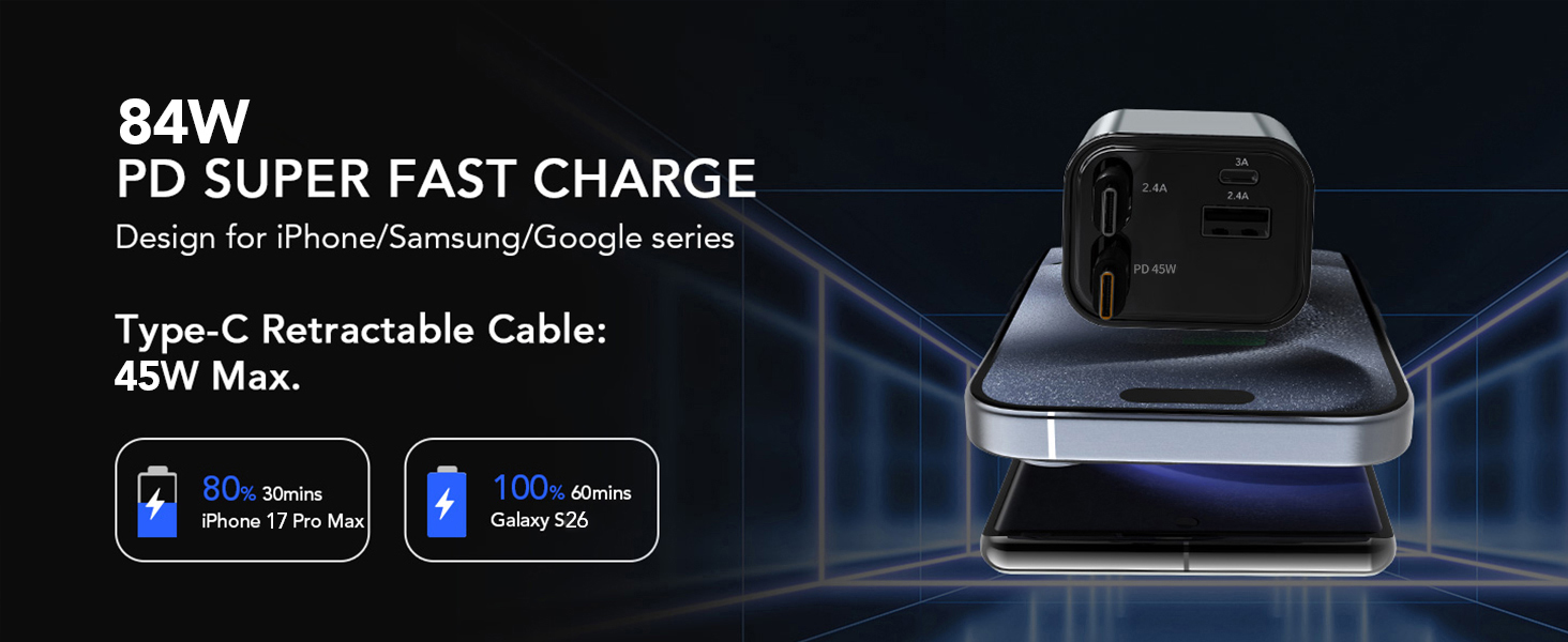 4 in 1 retractable car charger