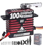 HobbyPark Waterproof 1380oz-in 100KG Servo 16.8V HV Servo High Torque Servo Brushless Motor Full ...