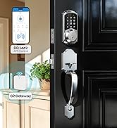 Veise Smart Front Door Lock Set, App Control, Keyless Entry Deadbolt with Lever Handle, Electroni...