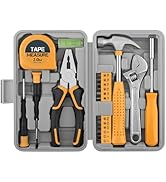 20 Pcs Basic Tool Kit, Compact Home Tool Set with Mini Tool Box, Ideal for Household Repairs, Off...