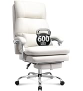 WAILOR Big and Tall Office Chair with Foot Rest 600lbs, Heavy Duty Executive Office Chair for Hea...