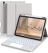 ZKTUYU for iPad 11th 10th Generation Case with Keyboard, 7-Colors Backlit, Folio Cover with Penci...