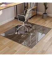 Koonmi Tempered Glass Chair Mat for Hardwood Floors &amp; Carpets, 42" x 48“ Grey Heavy Duty Office F...