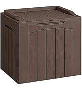 Devoko 30 Gallon Resin Deck Box Outdoor Indoor Waterproof Storage Box for Patio Furniture Pool Ac...