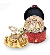 ANTIQUANA Navigate Your Destiny with Grace: Exquisite Vintage Brass Compass with Leather Case - Y...