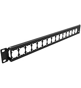 QiaoYoubang 1U Hinged Rack Panel XLR HDMI Audio Rack Mount Panel with 16 D-Series Punch-Outs for ...