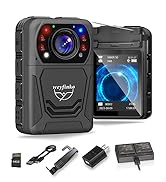 weyfinko W3 1080 Body Worn Cameras,64GB&amp;2 Ways of Clips Body Mounted Cam Night Vision,2Pcs Batter...