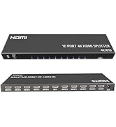 HDMI Splitter - 4K HDMI Splitter 1 in 10 Out - Powered HDMI Splitter 10 Way Monitor Outputs,Suppo...