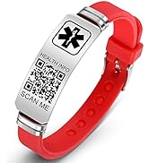 Theluckytag Medical Bracelets for Men Women with QR Code Medical Alert ID Bracelets for Sport Tra...