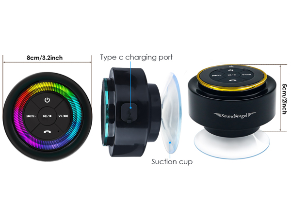 shower speaker with light